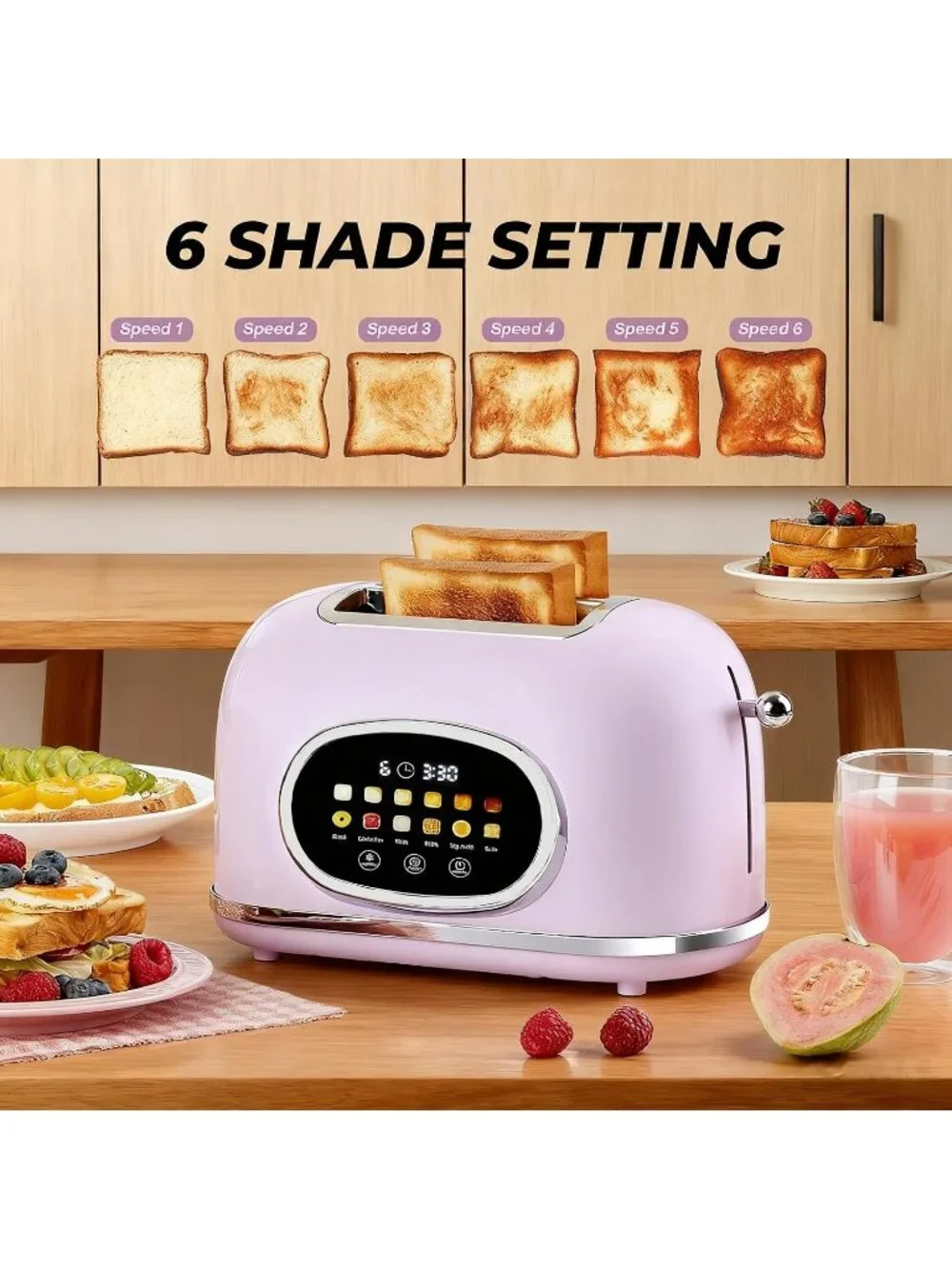 Pink 2 Slice Touchscreen Stainless Steel 1.5